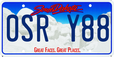 SD license plate 0SRY88