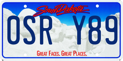 SD license plate 0SRY89