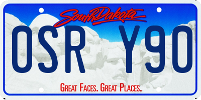 SD license plate 0SRY90