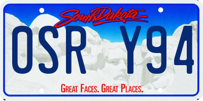 SD license plate 0SRY94