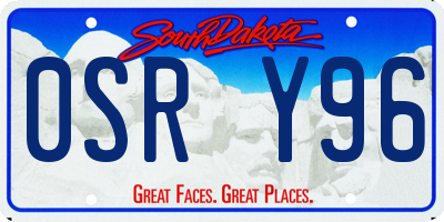 SD license plate 0SRY96