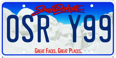 SD license plate 0SRY99
