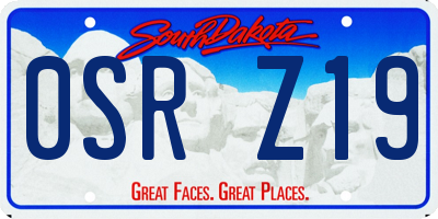 SD license plate 0SRZ19
