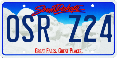 SD license plate 0SRZ24