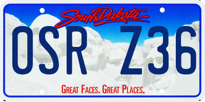 SD license plate 0SRZ36