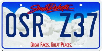 SD license plate 0SRZ37