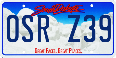 SD license plate 0SRZ39