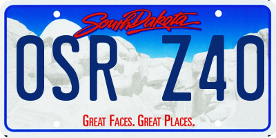 SD license plate 0SRZ40