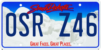SD license plate 0SRZ46