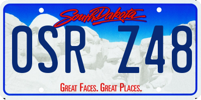SD license plate 0SRZ48