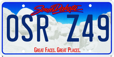 SD license plate 0SRZ49