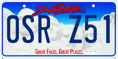 SD license plate 0SRZ51