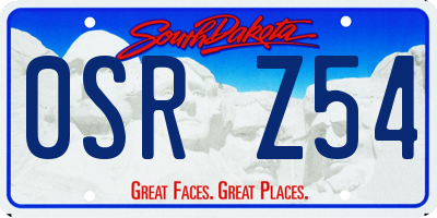 SD license plate 0SRZ54