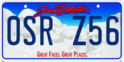SD license plate 0SRZ56