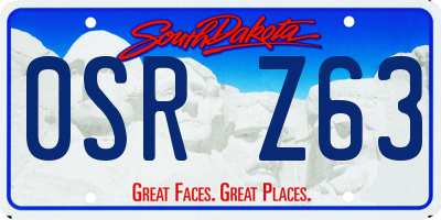 SD license plate 0SRZ63