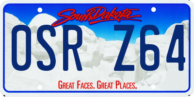 SD license plate 0SRZ64