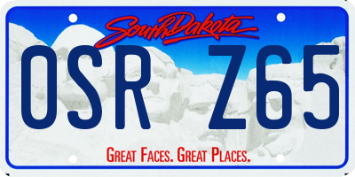 SD license plate 0SRZ65