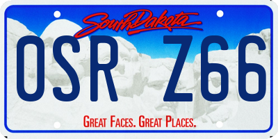 SD license plate 0SRZ66