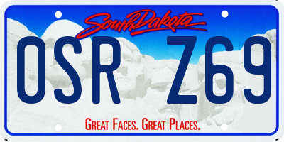 SD license plate 0SRZ69