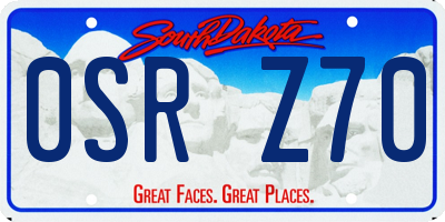 SD license plate 0SRZ70