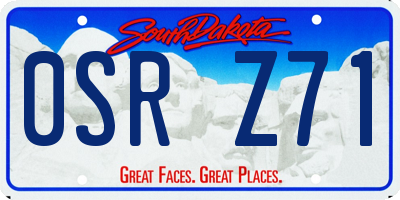 SD license plate 0SRZ71