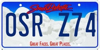 SD license plate 0SRZ74