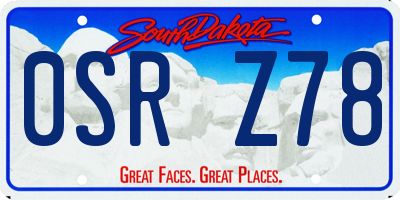 SD license plate 0SRZ78