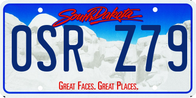 SD license plate 0SRZ79