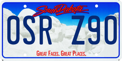 SD license plate 0SRZ90