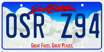 SD license plate 0SRZ94