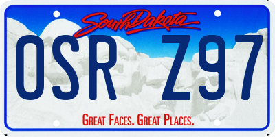 SD license plate 0SRZ97