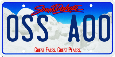 SD license plate 0SSA00