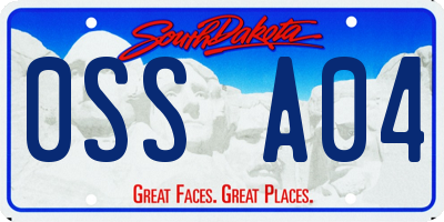 SD license plate 0SSA04