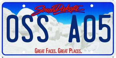 SD license plate 0SSA05