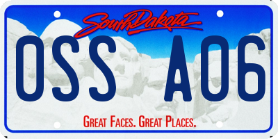 SD license plate 0SSA06