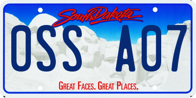 SD license plate 0SSA07