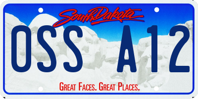 SD license plate 0SSA12