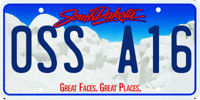 SD license plate 0SSA16