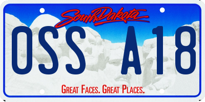 SD license plate 0SSA18