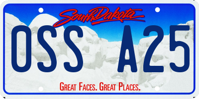 SD license plate 0SSA25