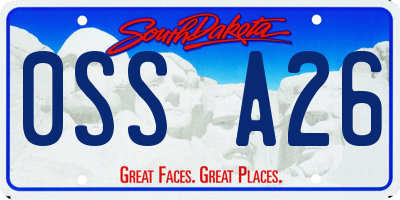 SD license plate 0SSA26