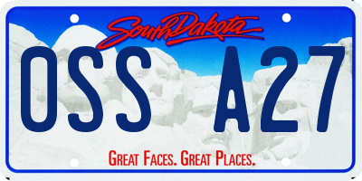 SD license plate 0SSA27