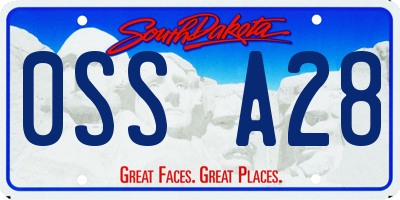 SD license plate 0SSA28