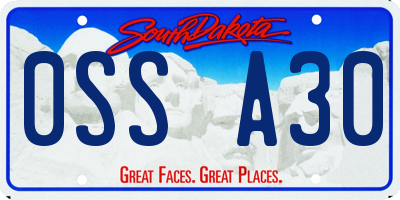 SD license plate 0SSA30