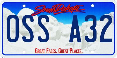 SD license plate 0SSA32