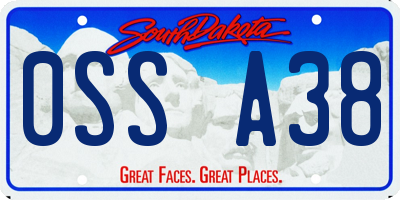SD license plate 0SSA38