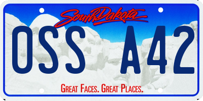 SD license plate 0SSA42