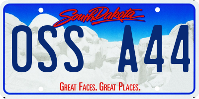 SD license plate 0SSA44
