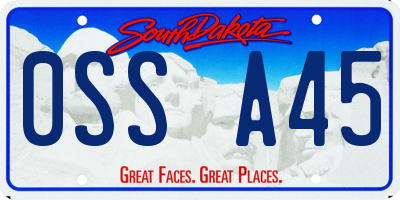 SD license plate 0SSA45