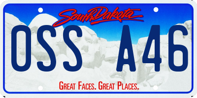 SD license plate 0SSA46